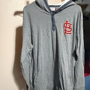 Mitchell & Ness Gray Hoodie with Red Emblem‎